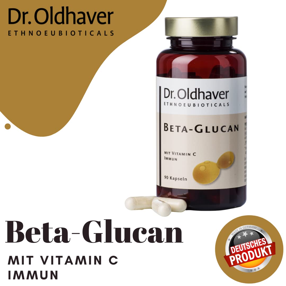 Dr. Oldhaver/Beta Glucan Vitamin C Immun/zur Unterstützung des Immunsystems/Beta-1,3/1,6-Glucan Kapseln/Acerola Extrakt / 90 Kapseln