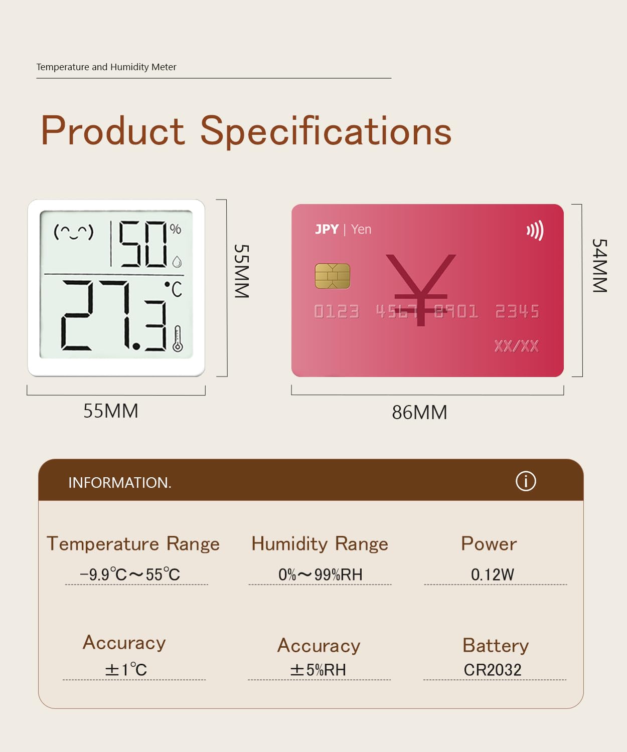 Small Digital Hygrometer Indoor Thermometer Ambient Thermometer Temperature Monitor and Humidity Meter for Home Office Comfort Reptile Thermometer (2 Pack Emoji CR2032 Battery Powered) — view 6