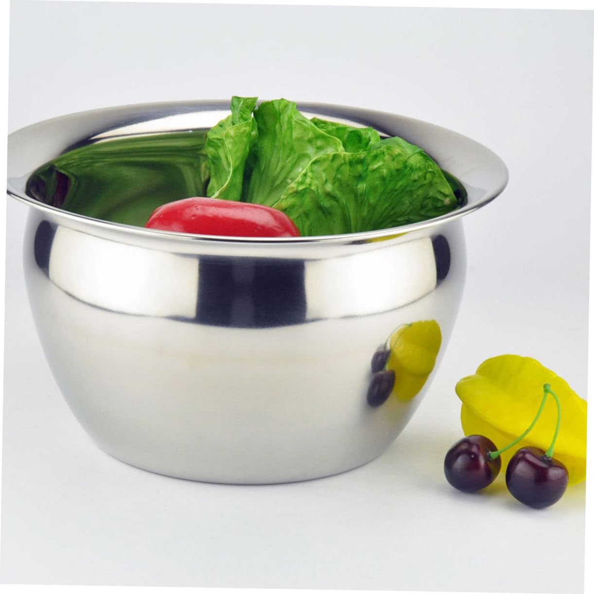 Tazón para Mezclar de Acero Inoxidable 304 sin Rebabas, Cuenco Espesado Multifuncional para Batir Huevos y Almacenar Alimentos en Cocina