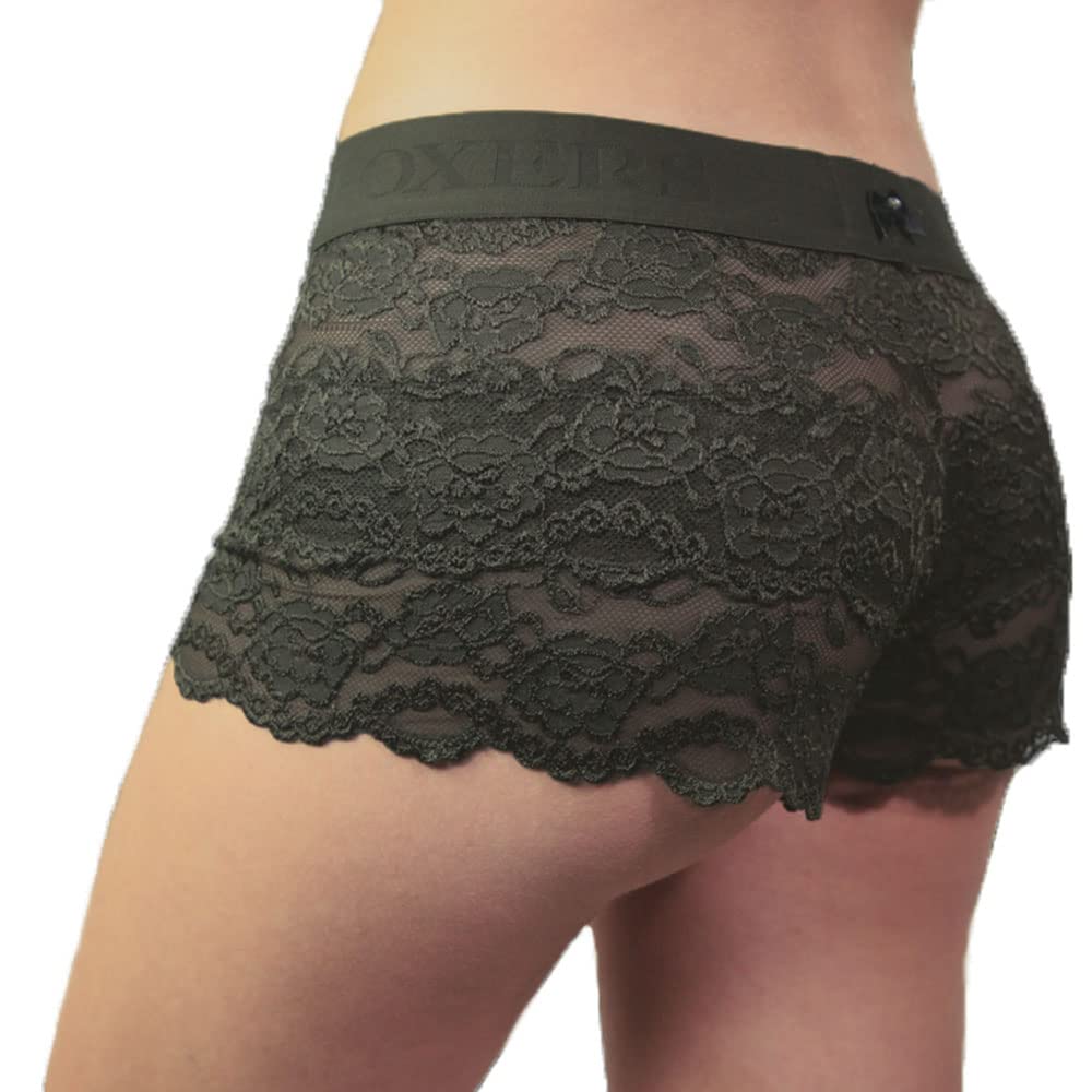 Foxers Women's Boxer Briefs Lace Underwear Flat Waistband | Sexy Lace Panties