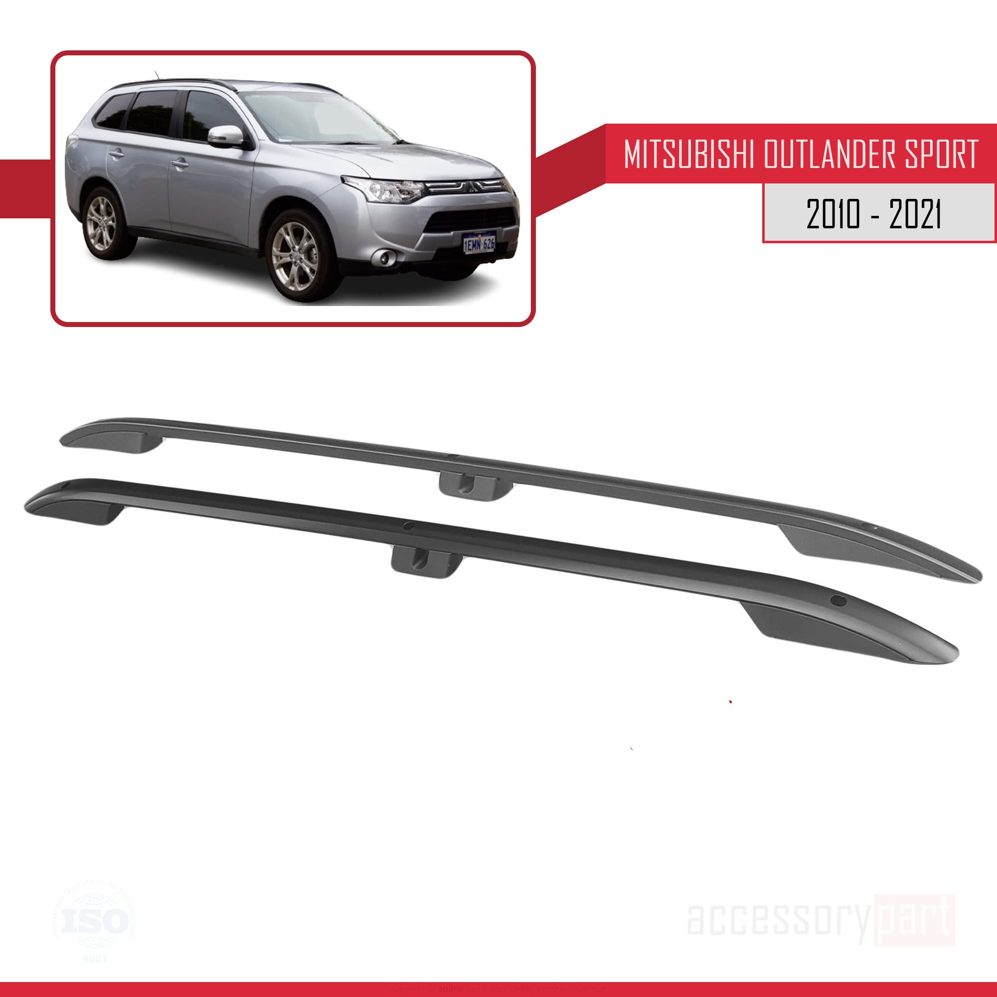 Kompatibel mit Mitsubishi Outlander Sport (GA) 2010-2022 (Kurzer Radstand L1/H1) Dachreling Dachträger Gepäckträger Schwarz
