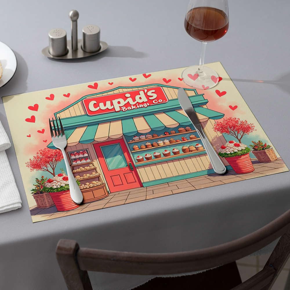 Sets de table en silicone rose pour comptoir de cuisine et goûters en famille