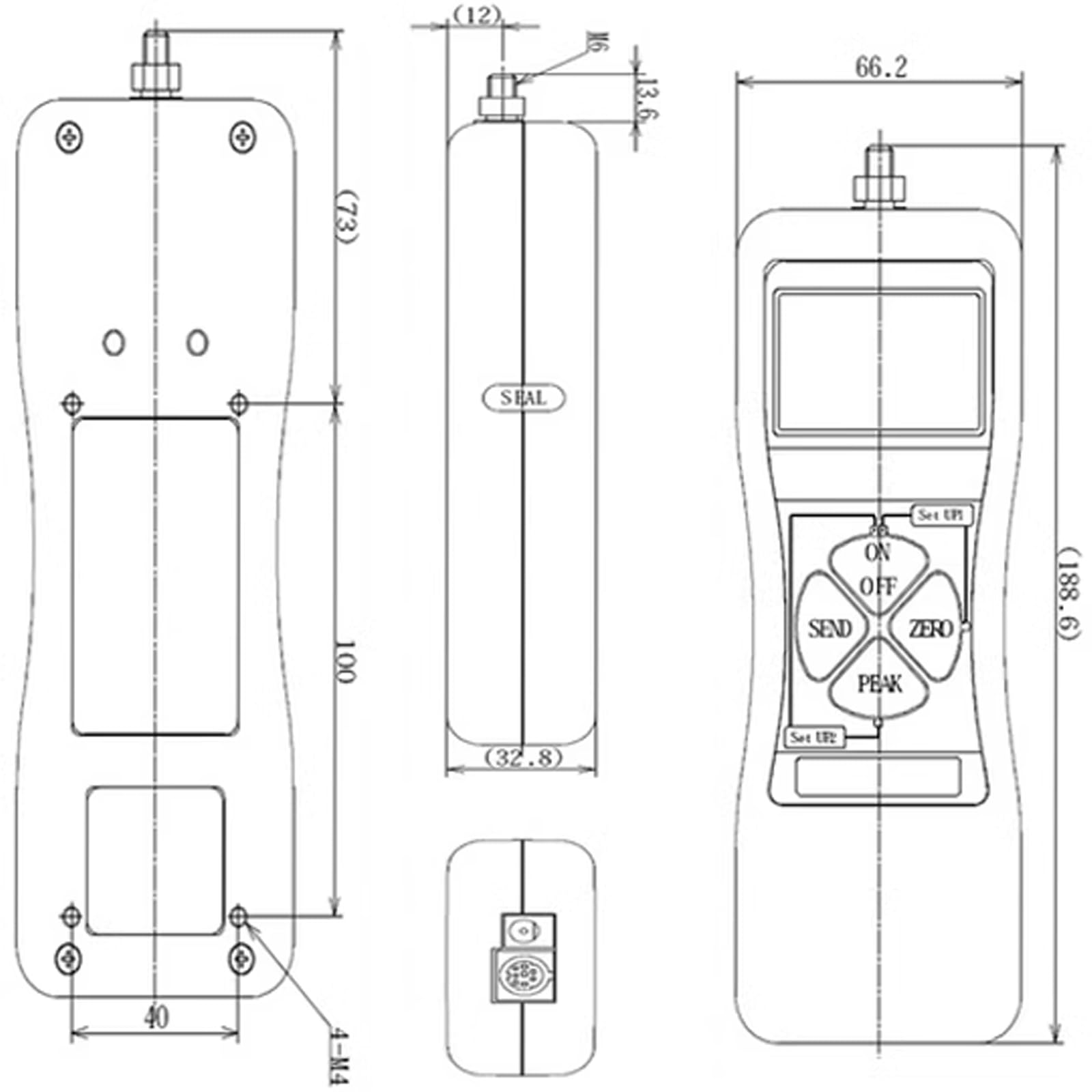 Medidor de Fuerza de Freno del vehículo Probador de Fuerza de Control de Fuerza de Pedal Digital, Unidad (N, Kg, LB), Salida de computadora USB, LCD con retroiluminación automática