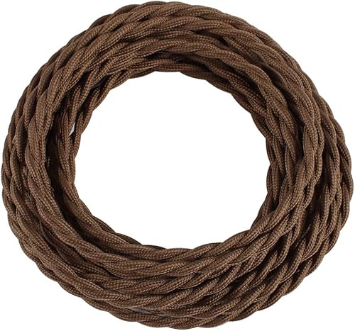 Miniatura 8 de Cable trenzado cubierto de tela para lámpara de 25 pies, cable eléctrico industrial vintage 18/2, calibre 18 estilo antiguo para lámpara retro,