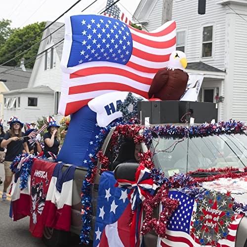6 Ft 4Th Of July Inflatables Outdoor Decorations, Patriotic Happy 4Th July American Stripes Flag And Bald Eagle Independence Day Inflatables Decor For Fourth Of July Memorial Day Yard Lawn Decor #TOP7