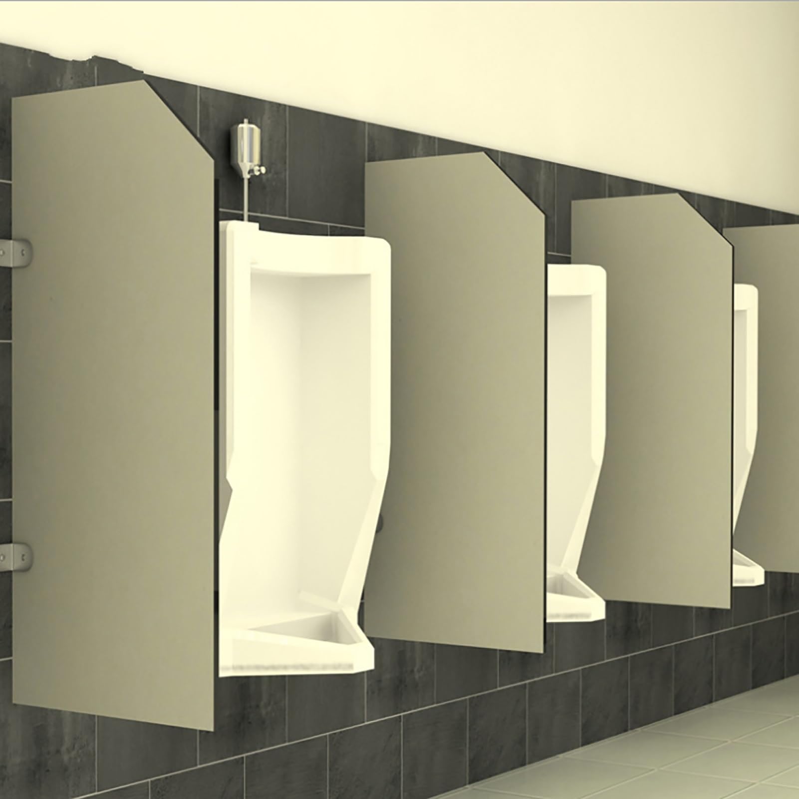 Divisor de urinario, Panel de Pantalla de privacidad de 35 Pulgadas, Deflector a Prueba de Salpicaduras para baños públicos, división de Inodoro Duradero con Soporte Estable, fácil instalación Gris