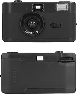 Vintage Film Camera, 35MM Reusable Film Camera Built in Flash, Lightweight Retro Camera for All Analog Hobbyists (Black)