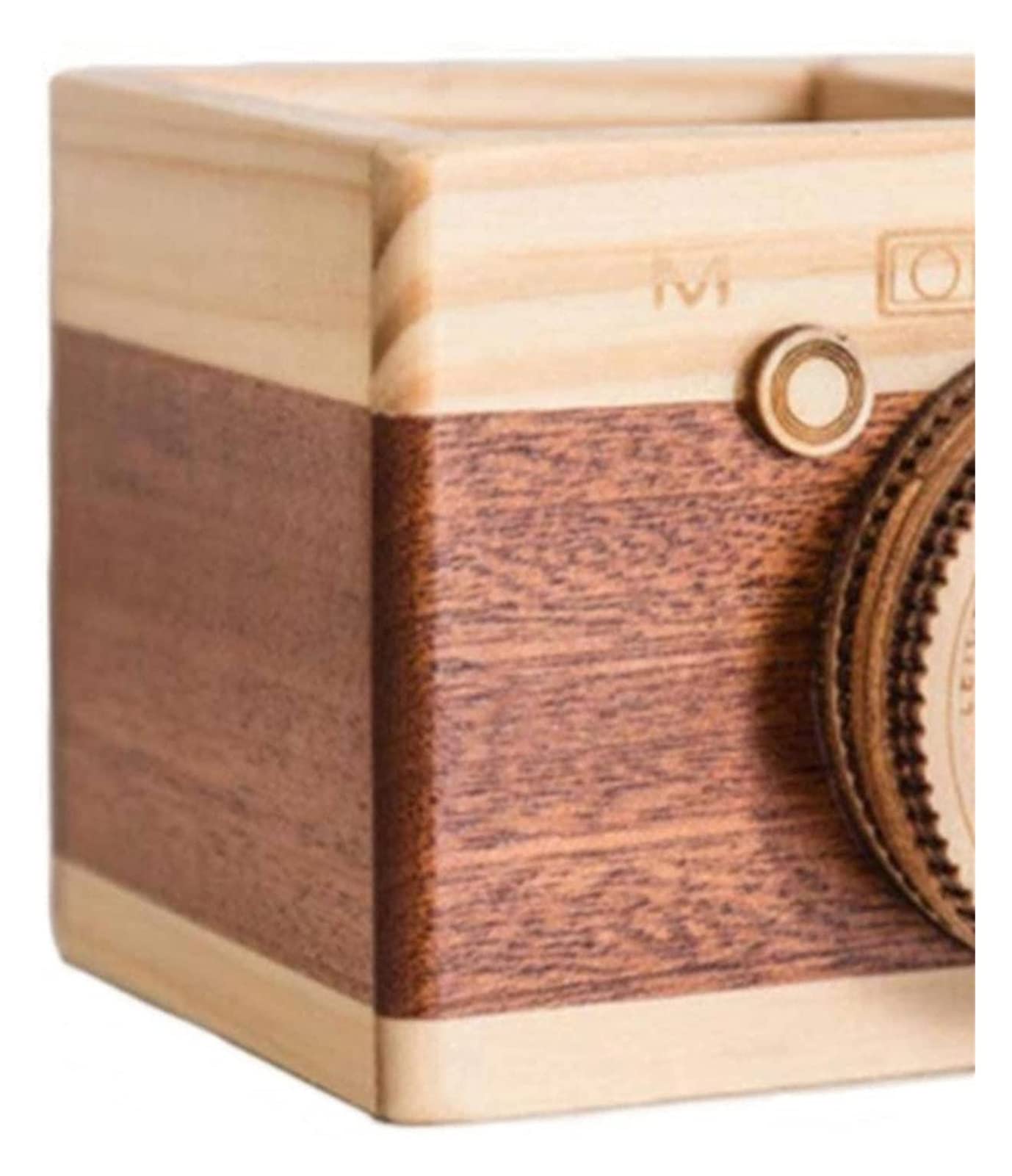 Stiftehalter Stifthalter Stifteköcher Bleistifthalterkamera-förmige prägnante Holz-Especial-Stift-Container for Büro Stiftköcher Schreibtisch Organizer (Color : A)