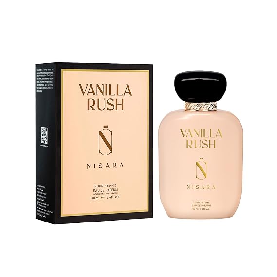 Nisara Vanilla Rush Perfume For Women 100 ml|Girl Long Lasting Eau De Parfum|Ambery Vanilla Fragrance|Orchid,White Floral,Caramel,Amber,Musk Wood,Patchouli|EDP Scent spray for Women