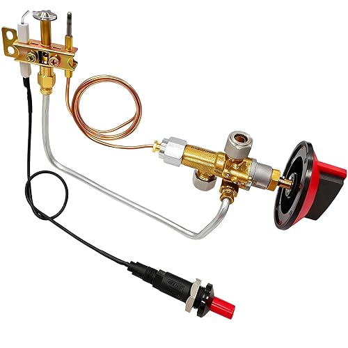 MCAMPAS LP Gas Safety Valve with Pilot Burner.Thermocouple.Piezo Igniter DIY