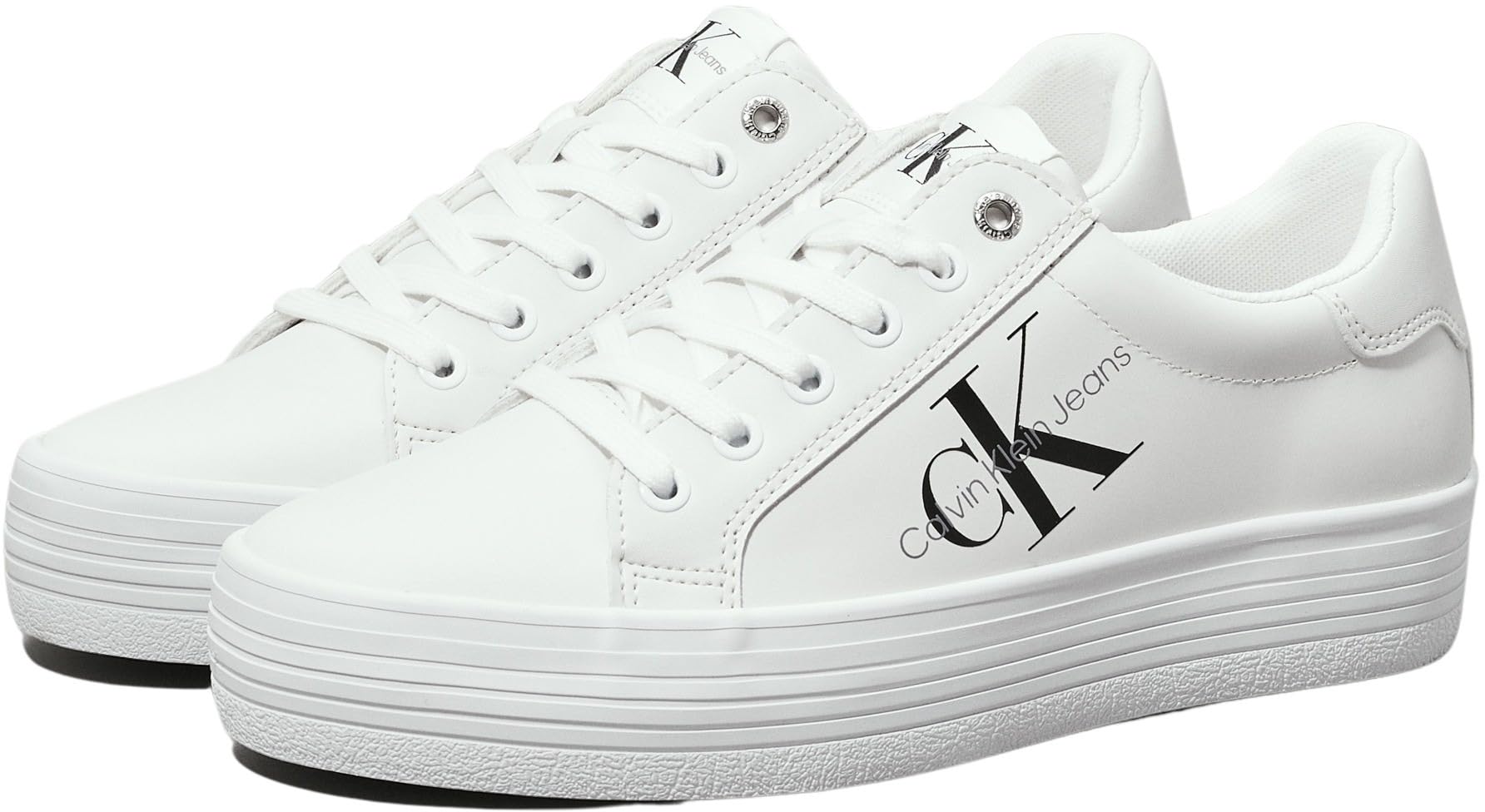 Calvin Klein Donna Sneakers Vulcanizzate Vulc Flatform Laceup Low Lth Zeppa