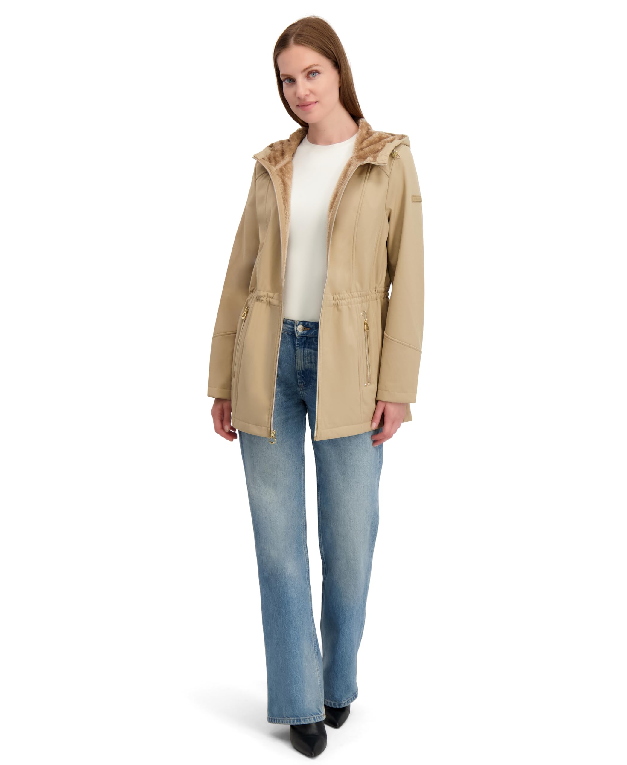 Laundry by Shelli Segal Womens Lightweight Softshell Jacket Transitional Coat Wind Water-Resistant