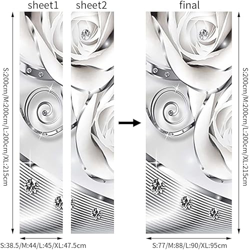 Miniatura 4 de Adhesivo de pared con diseño de flores de diamante blanco 3D, impermeable, extraíble, para decoración del hogar, 30.3 x 78.7 pulgadas