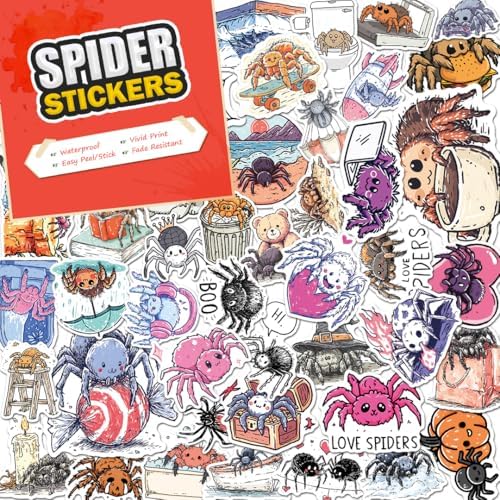 Amazon.com: 100 PCS Spider Stickers Pack – Waterproof Vinyl Decals for ...