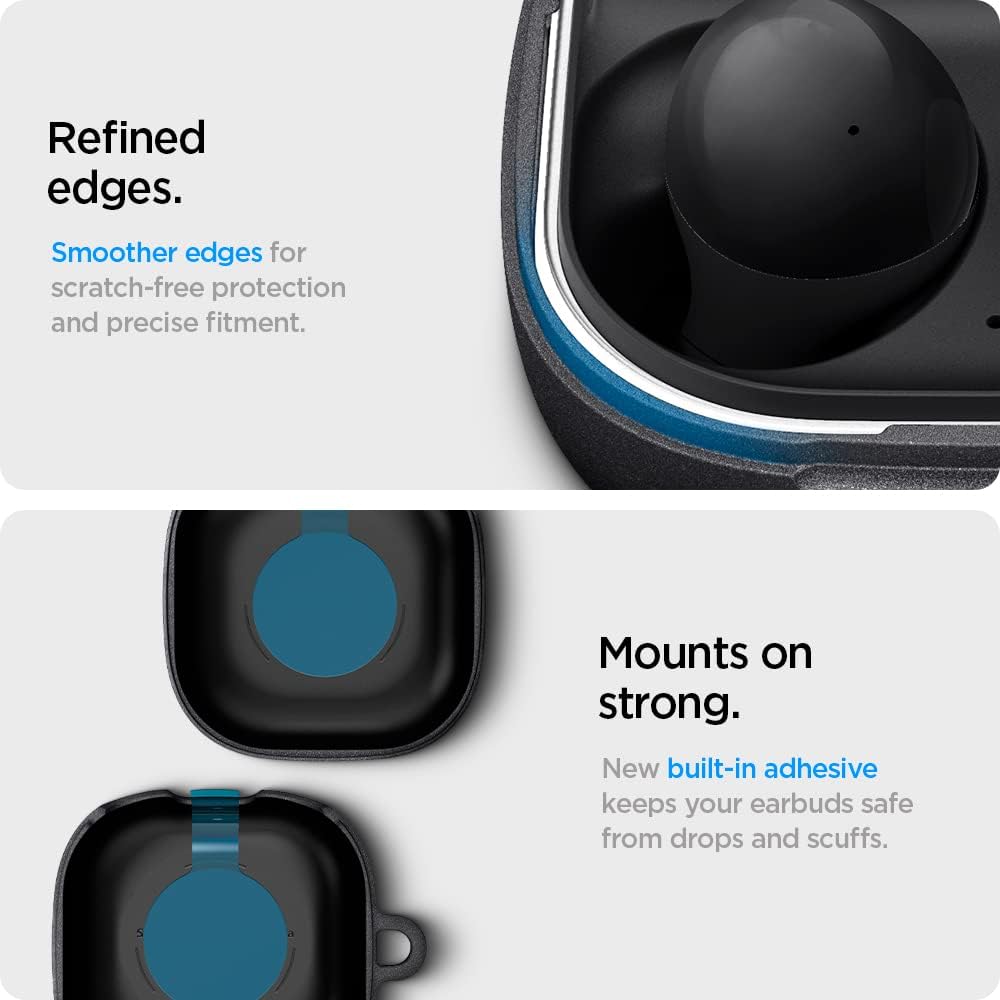 Spigen Geo Fit Designed for Galaxy Buds 2 Pro Case (2022) / Galaxy Buds 2 Case (2021) / Galaxy Buds Pro Case (2021) / Galaxy Buds Live Case (2020) - Grahite Gray