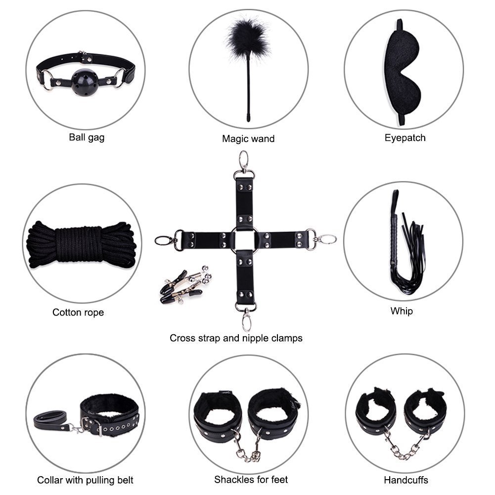 Utimi SM Set Bondage 11 Accessori per Bondage Kit bondage Regolabile per Adulti