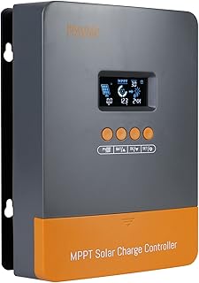 MPPT Solar Charger Controller 12V/24V/36V/48V Auto 60A Solar Charge Controller Backlight LCD Display Solar Panel Regulator Charge Controller for Sealed Lead Acid Flooded Gel and Lithium Battery