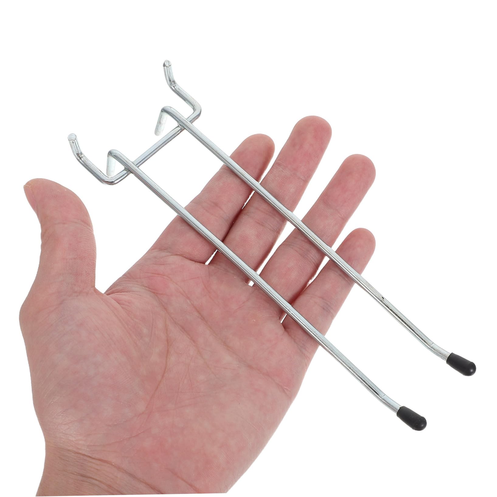 NUOBESTY 10 Pezzi Ganci per Pannello Forato in Ferro da 6 Pollici, Capacità 7-11lb, Facile Installazione e Versatilità, per Piccoli Oggetti e Chiavi in Cucine e Studi