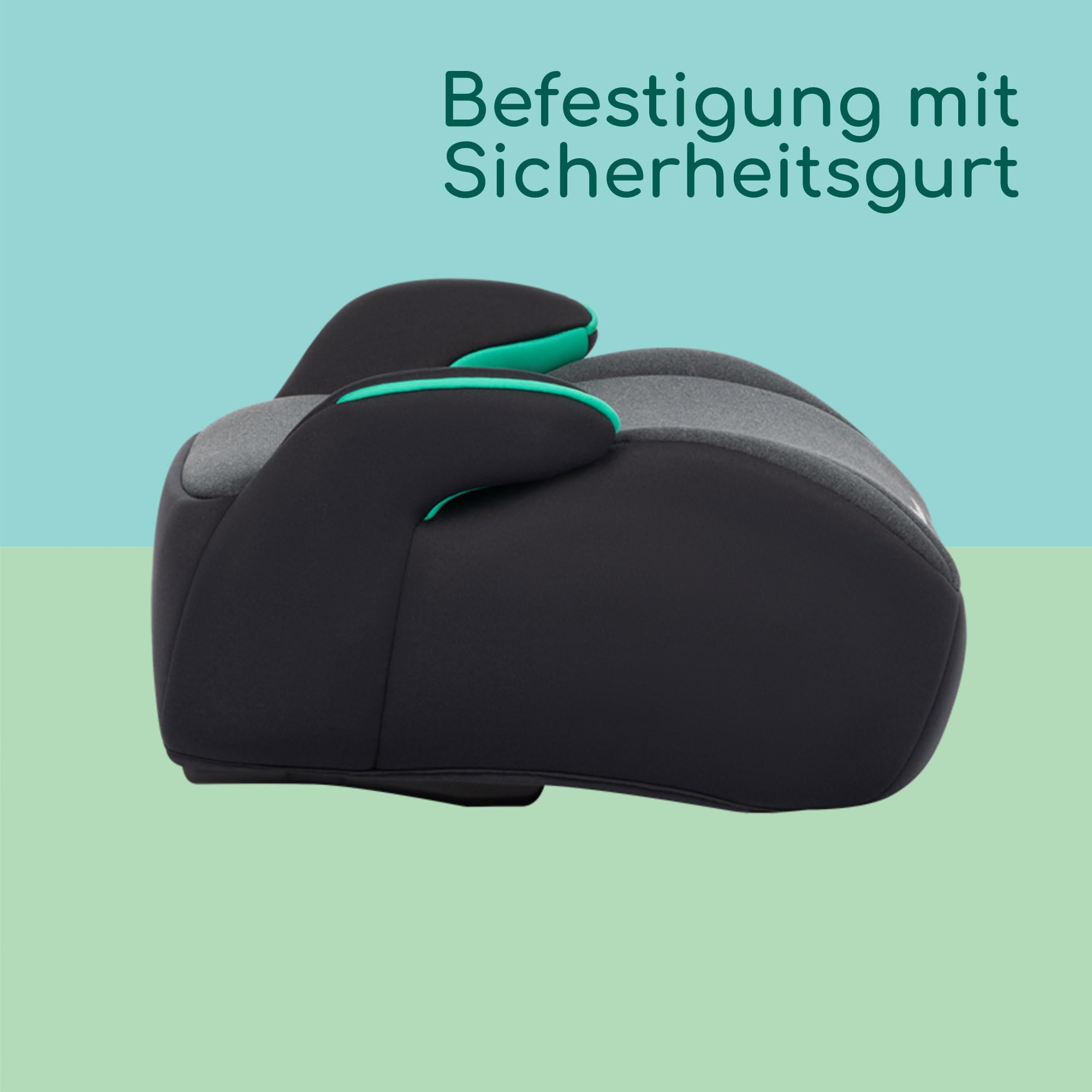 Bebeconfort Manga i-Safe Kindersitzerhöhung 6–12 Jahre 128–150 cm Kompakt Leicht 1 kg Gepolstert Soft-Touch-Gewebe Tinted Black