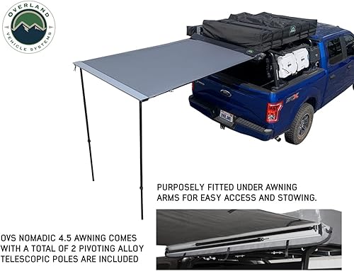 Miniatura 3 de Overland Vehicle Systems 18039909 Nomadic Toldo de 4.5 pies con cubierta negra