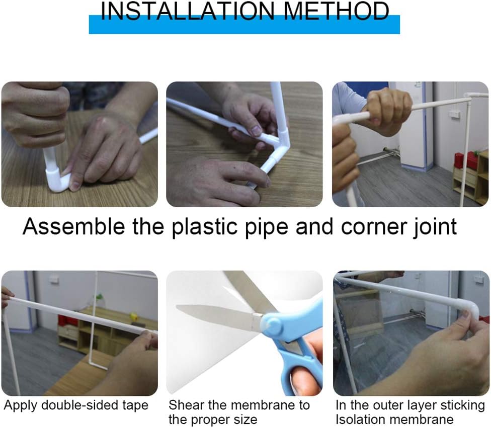 DIY Desk Partition Baffle Screen,Anti-Spray Transparent Isolation Board Protect Anti-Foam Desktop Isolation Cover,Easy to Install (Multicolor) : Office Products