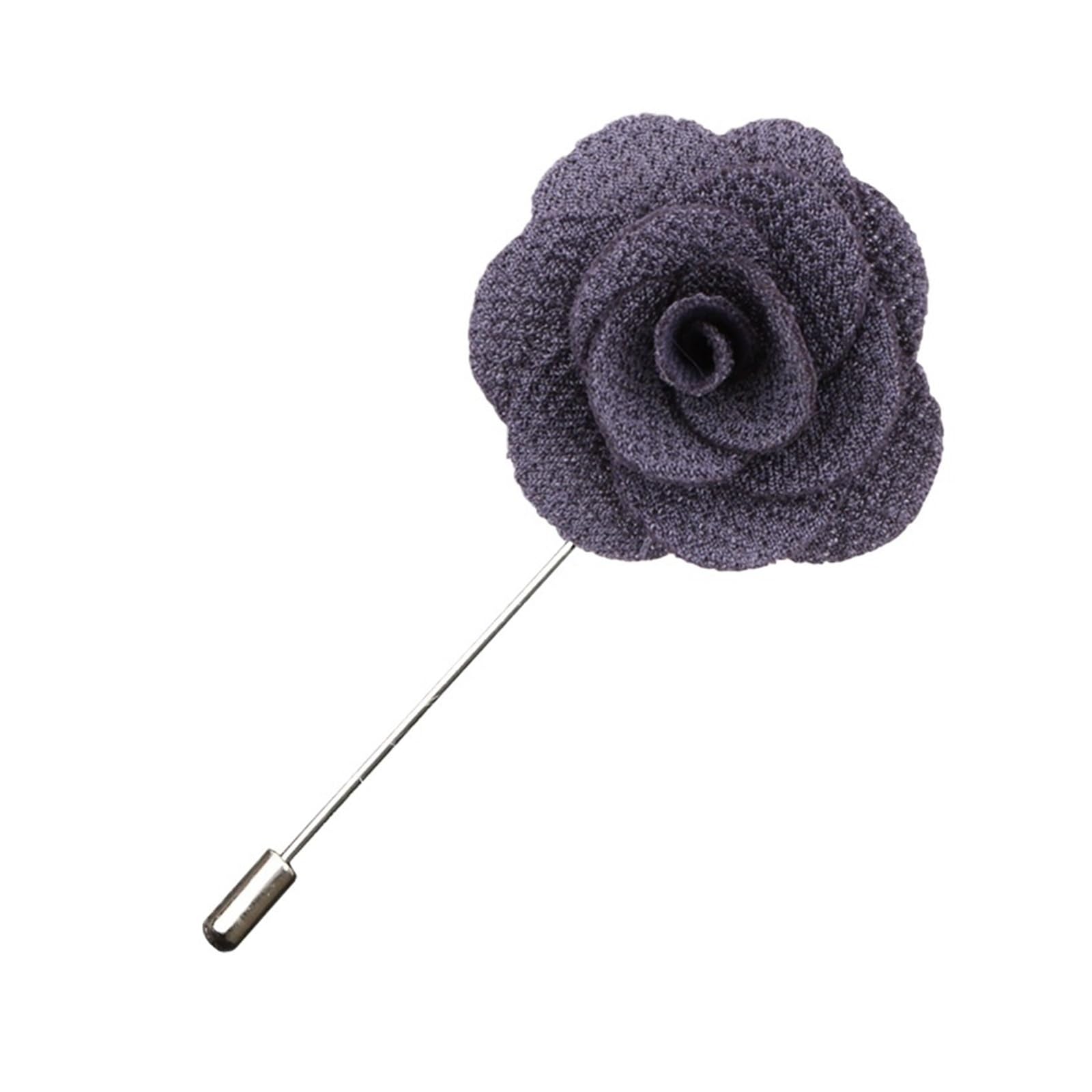 MQFBNNP Wedding boutonniere Wedding Silk Boutonniere Groom Brooch Pins Buttonhole(Grey)