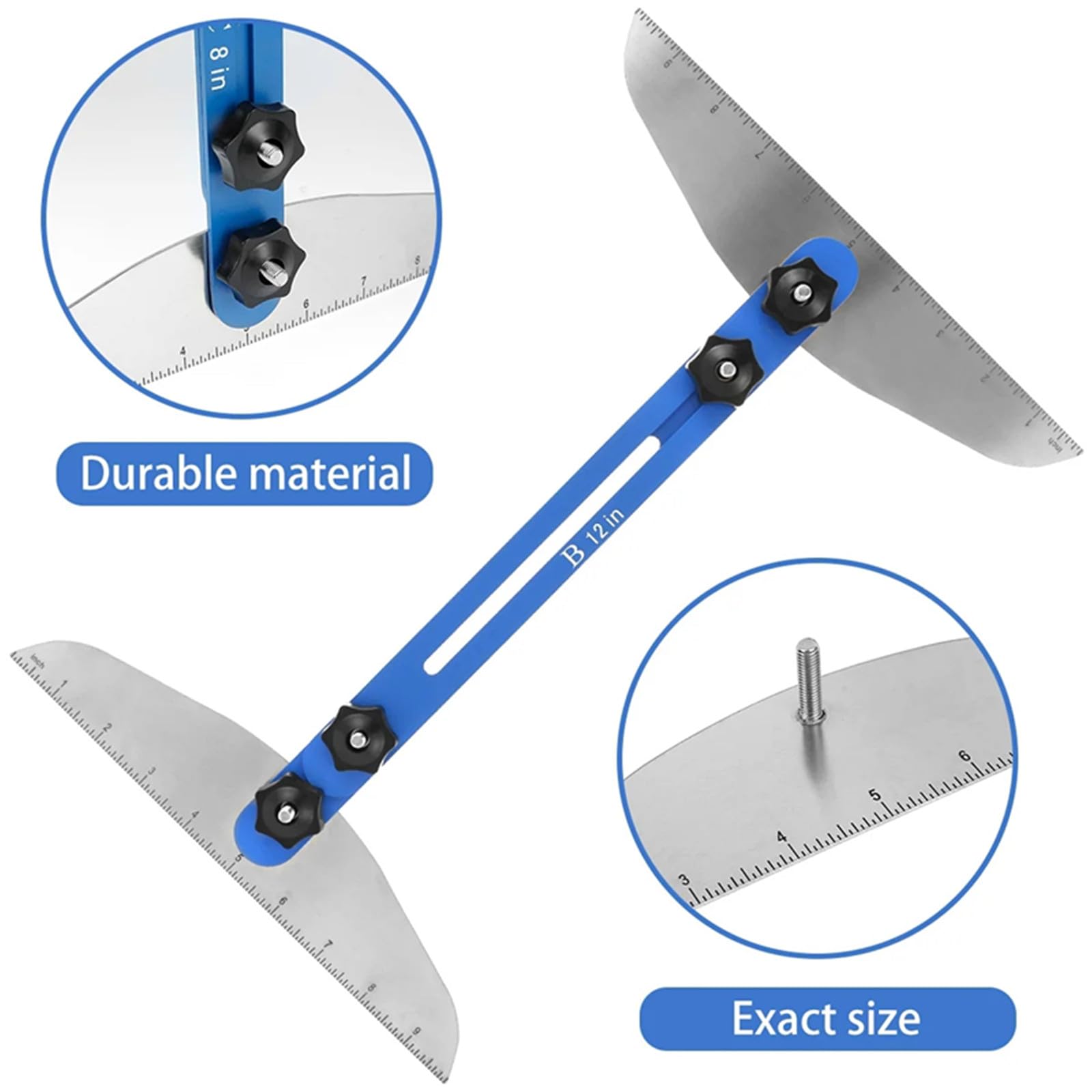 Strumento Modello Calibro Per Pedate Delle Scale, Strumento Di Misurazione Delle Scale Regolabile Per Pedate Delle Scale E Taglio Del Muro A Secco - Da 27,9cm A 152,4cm