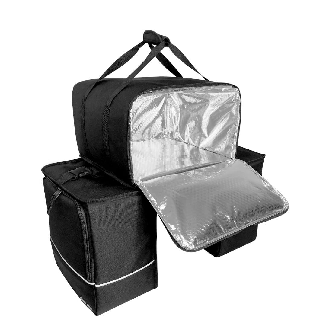 Bolsa isotérmica de Entrega – Pizza y Comida – 90L – para Scooter – Uber – Deliveroo – Just Eat, Negro, Bolsa Impermeable