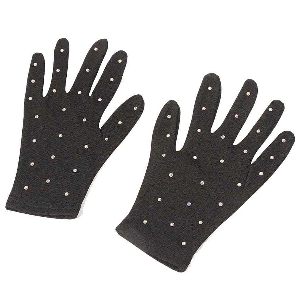Zghhc 1pair Figure Skating Glove Shiny Ice Skating Training Gloves Thermal Figure Skating Competition Gloves for Women Girls
