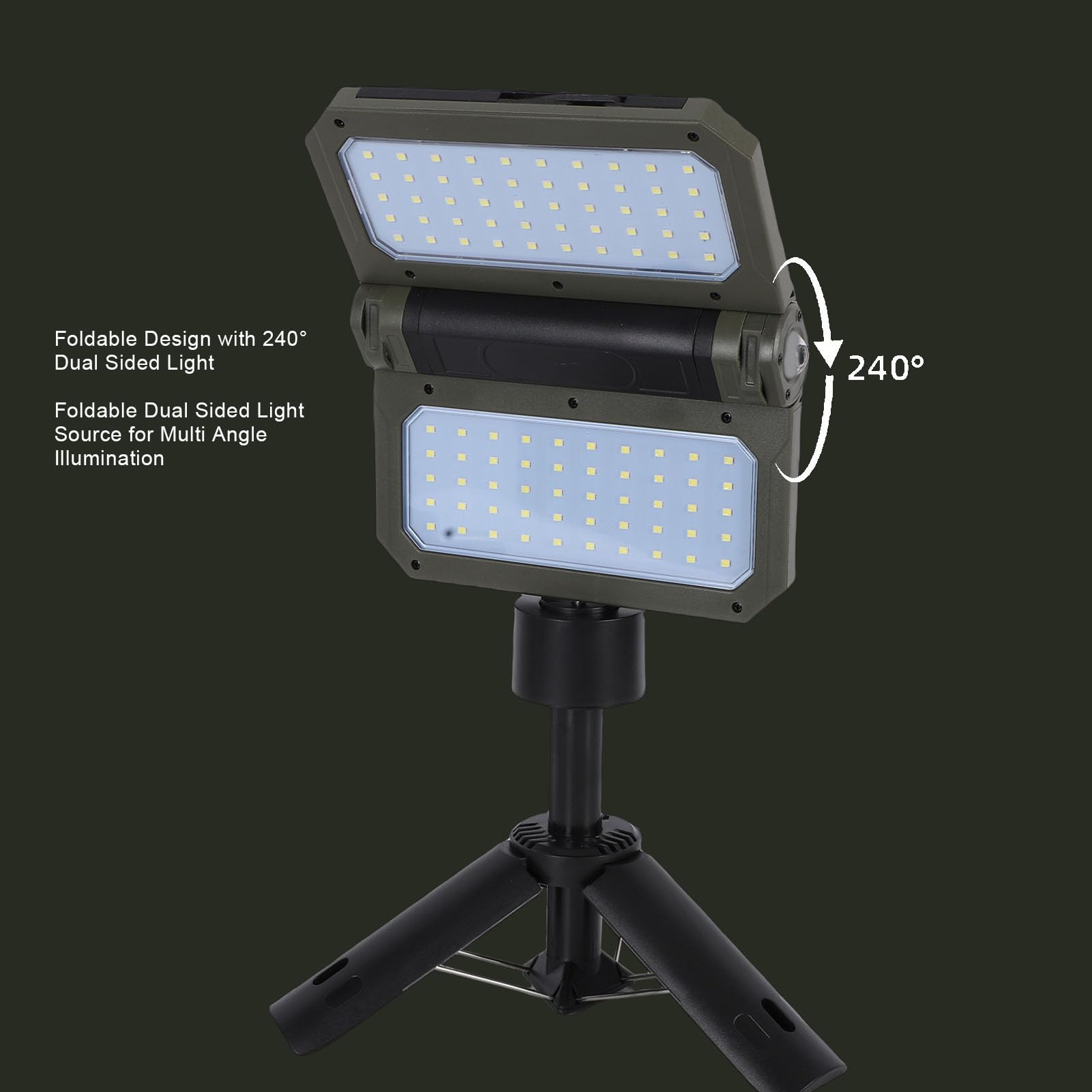 Lampada Solare LED Ad Alta Luminosità, Lanterna Pieghevole a Doppio Lato