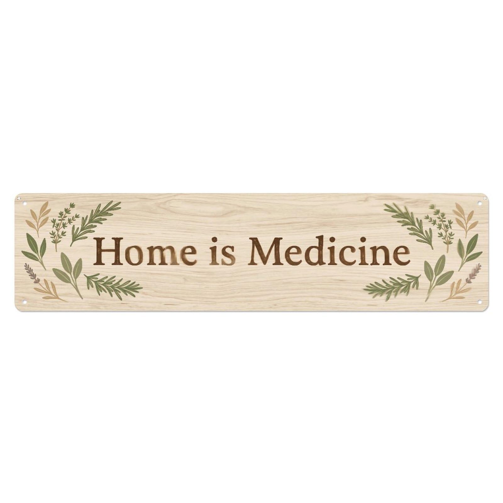 Home Is Medicine Healing Space Metal Tin Skinny Sign Plaque Wall Decor for Cafe, Club Bar, Office, Home Garden Metal Poster 4x16Inch