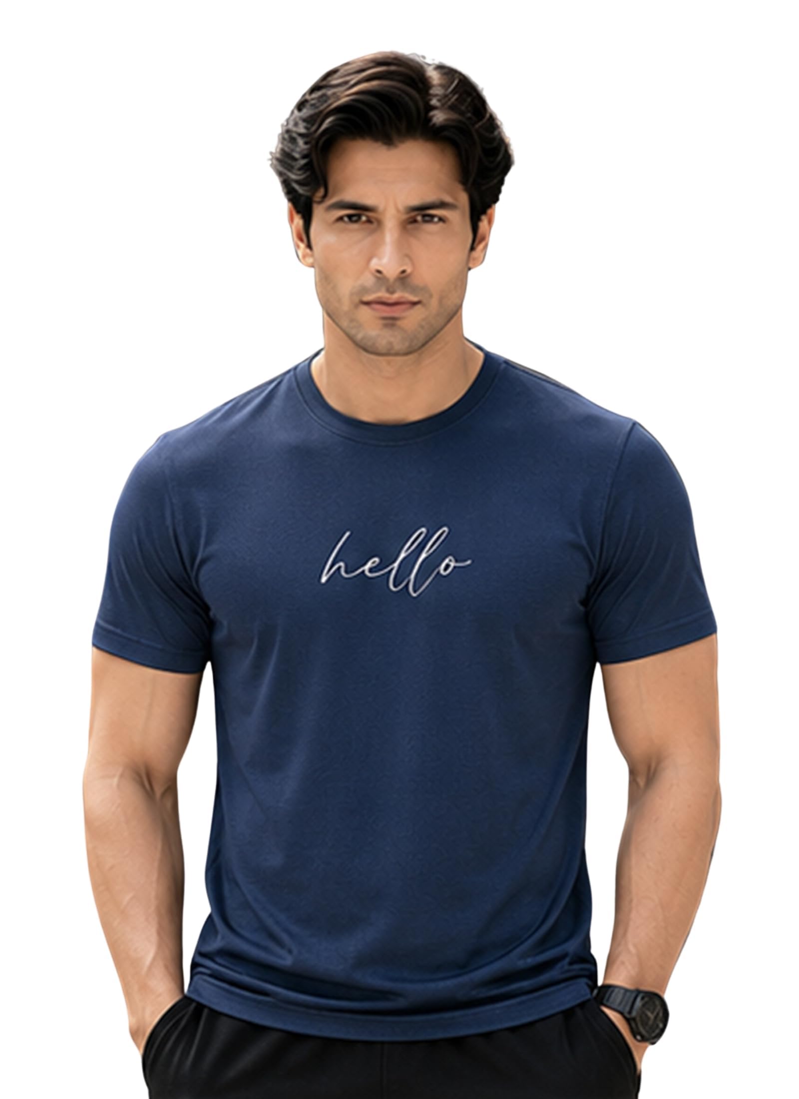 dpassion Men's Quick Dry Sports T-Shirt | Printed Gym Workout Running Training Activewear Tee-picture-39