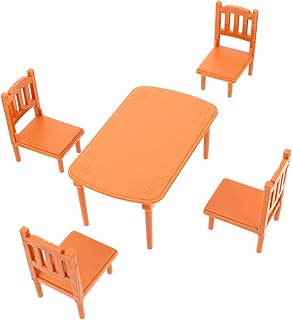 Veemoon 1 Conjunto De Mesa De Jantar Móveis Infantis Mini Brinquedo Móveis Em Miniatura Cadeira Em Miniatura Conjunto De Móveis Banco Mesa Casa De Boneca Mini Conjunto De Móveis Mesa De