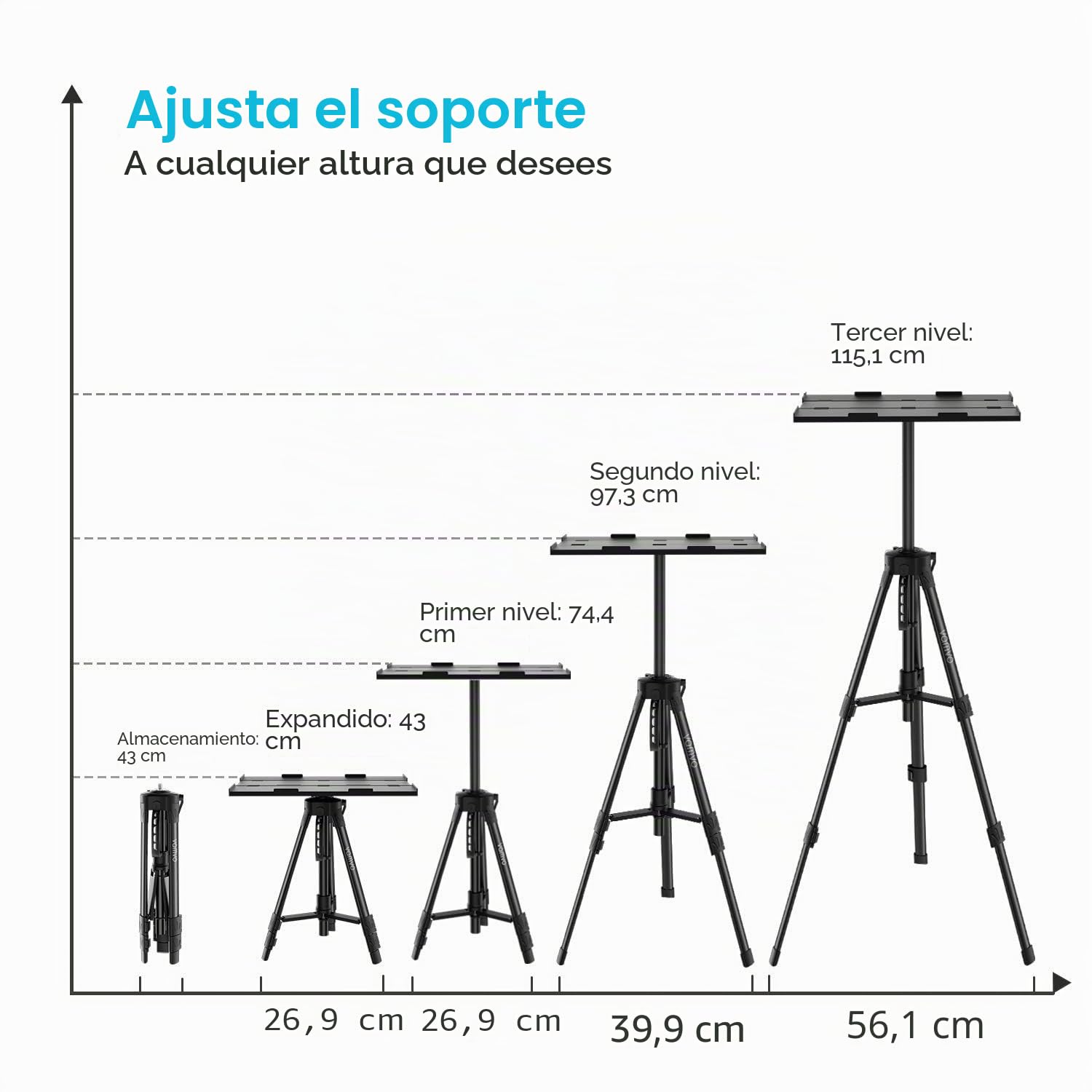 Vamvo - Soporte de suelo para proyector (Negro)