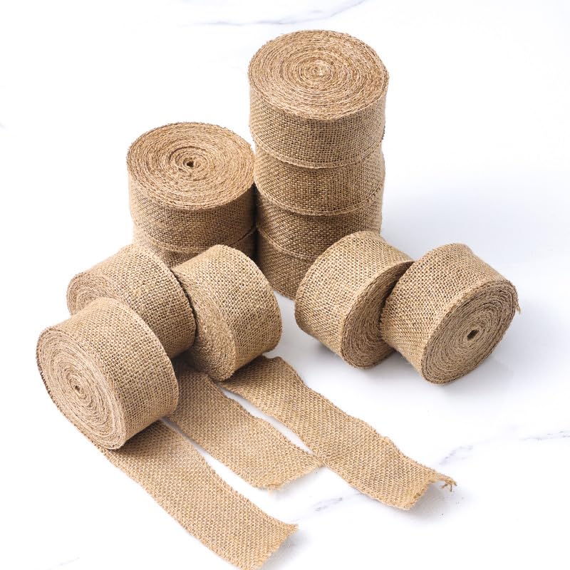 2/4 Metri di Larghezza 2,5-50 cm Nastro da Regalo di Iuta Tessuto Rotolo di Nastro di Iuta Nastro Largo di Iuta per Decorazioni rustiche Confezioni Regalo