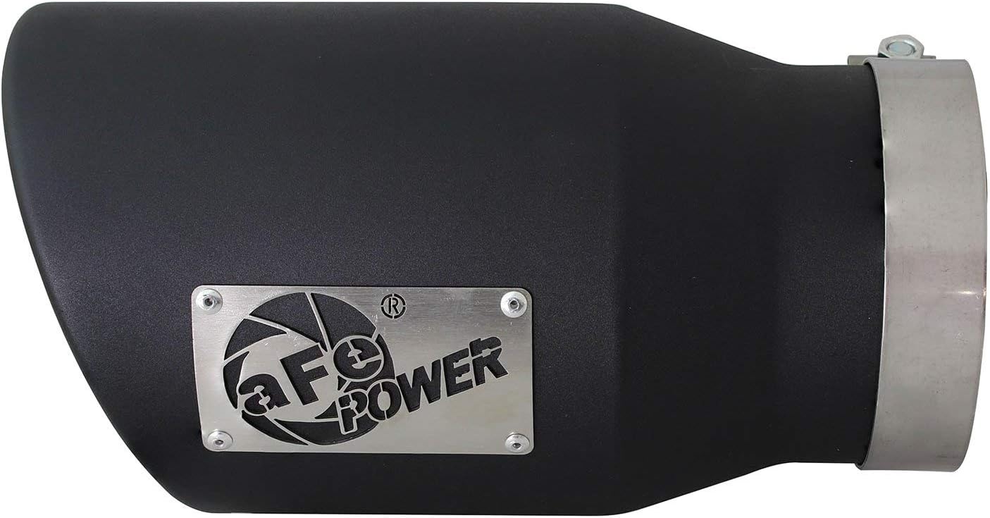 aFe Power 49T50702-B12 5" Inlet x 7" Outlet x 12" Length Black Stainless Steel Bolt-On Diesel Exhaust Tip