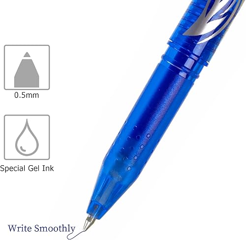 Miniatura 3 de RIANCY Bolígrafos de gel negros borrables, paquete de 8, punta de 0.028 in, tinta de secado rápido, ideal para sudoku, crucigramas, tareas y más