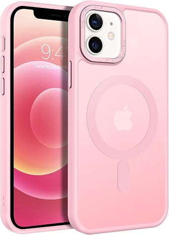BENTOBEN for Magnetic iPhone 12 Mini Case, Phone Case iPhone 12 Mini [Compatible with Magsafe] Slim Fit Matte Design Shockproof Bumper Drop Protective Girls Women Boy Men iPhone 12Mini Cover, New Pink