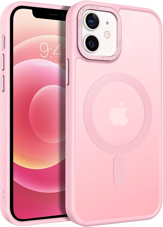 BENTOBEN for Magnetic iPhone 12 Mini Case, Phone Case iPhone 12 Mini [Compatible with Magsafe] Slim Fit Matte Design Shockproof Bumper Drop Protective Girls Women Boy Men iPhone 12Mini Cover, New Pink