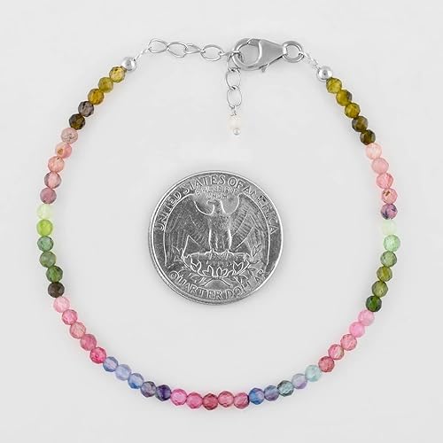 Miniatura 17 de InfinityGemsArt Natural Bracelet For Women Gemstone Micro Beads Dainty Jewelry Christmas Gifts for Women, Birthstone, Stone Jewelry 925 Sterling