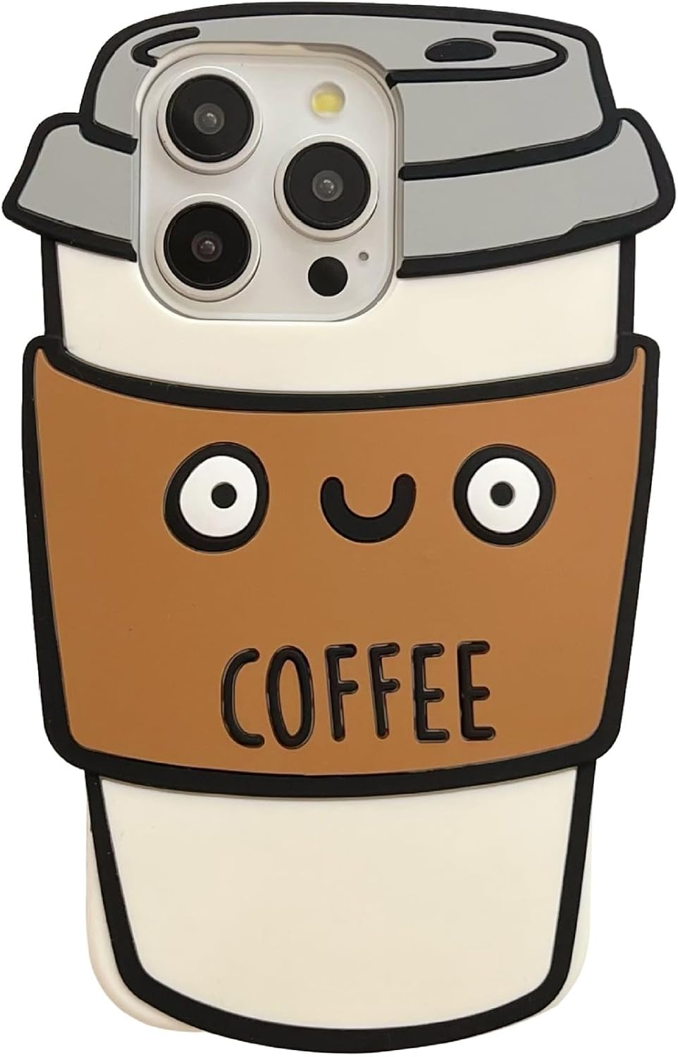 3D Coffee Cup Case,Cartoon Cute Kawaii Lovely Character Coffee Cup Shape Kids Teens Girls Women Soft Silicone Case for iPhone 16 Pro Max 6.9 inch