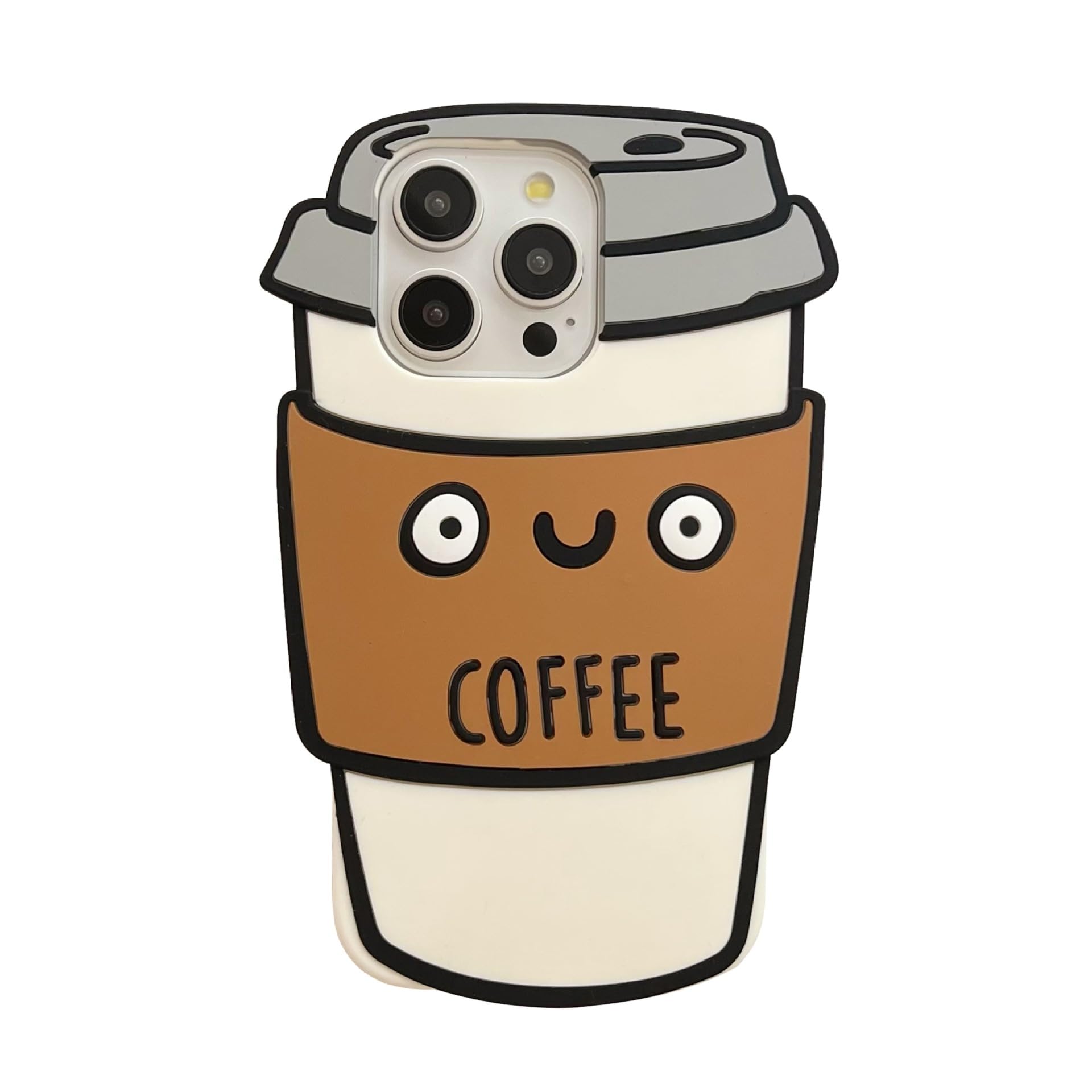 3D Coffee Cup Case,Cartoon Cute Kawaii Lovely Character Coffee Cup Shape Kids Teens Girls Women Soft Silicone Case for iPhone 12 Pro Max/iPhone 13 Pro