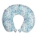 ABAKUHAUS Grunge Cojín de Viaje para Soporte de Cuello, Pastel Azulado Caos Rayas, Cómoda y Práctica Funda Removible Lavable, 30x30 cm, Azul pálido Blanca