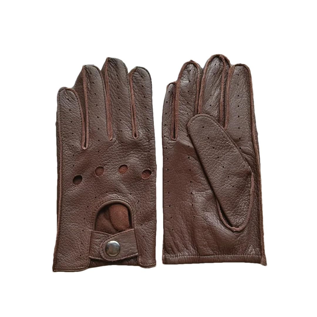 Guanti da uomo in pelle monostrato sottile Sezione Outdoor Equitazione Full-Finger Guanti da moto