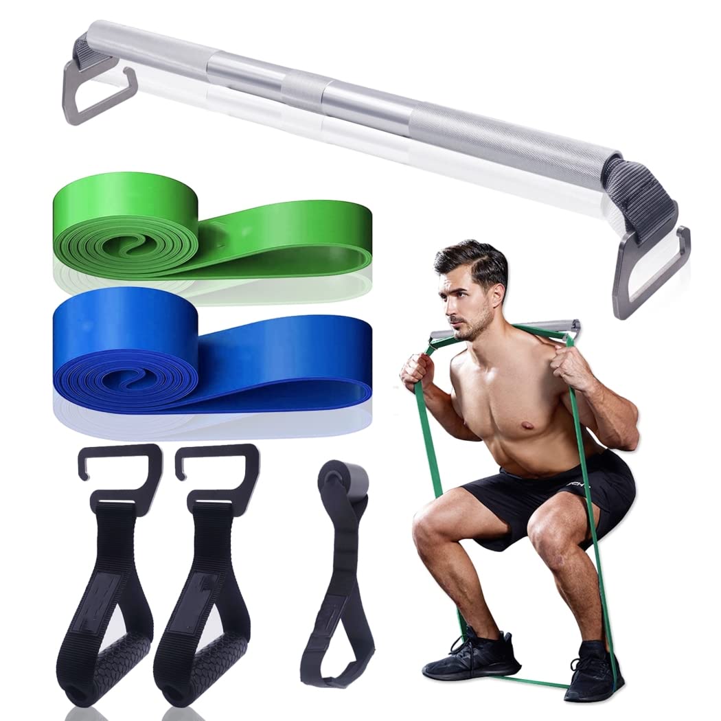 Conjunto de Banda de Resistencia portátil para Trabajo Pesado, Kit de Barra de Ejercicio, Gancho de Gran tamaño, Gimnasio en casa, Sentadillas, Pilates, Equipo de Entrenamiento para Fortalecer la es