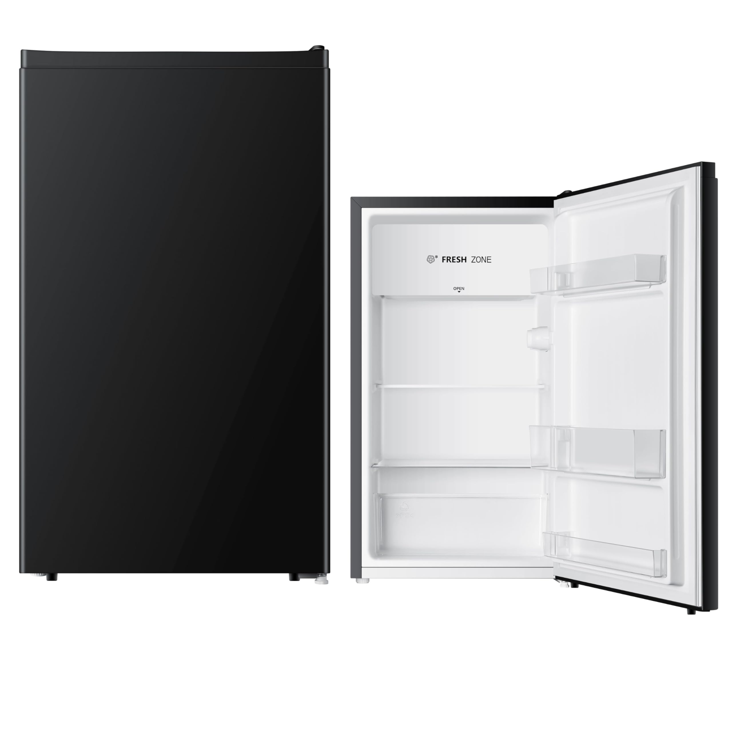 PKM KS93EB Réfrigérateur avec zone de stockage à froid | 94 l | Noir | Très silencieux avec 36 dB | Butée de porte interchangeable | 1 tiroir à légumes | Largeur 47,5 cm | Thermostat réglable | Classe