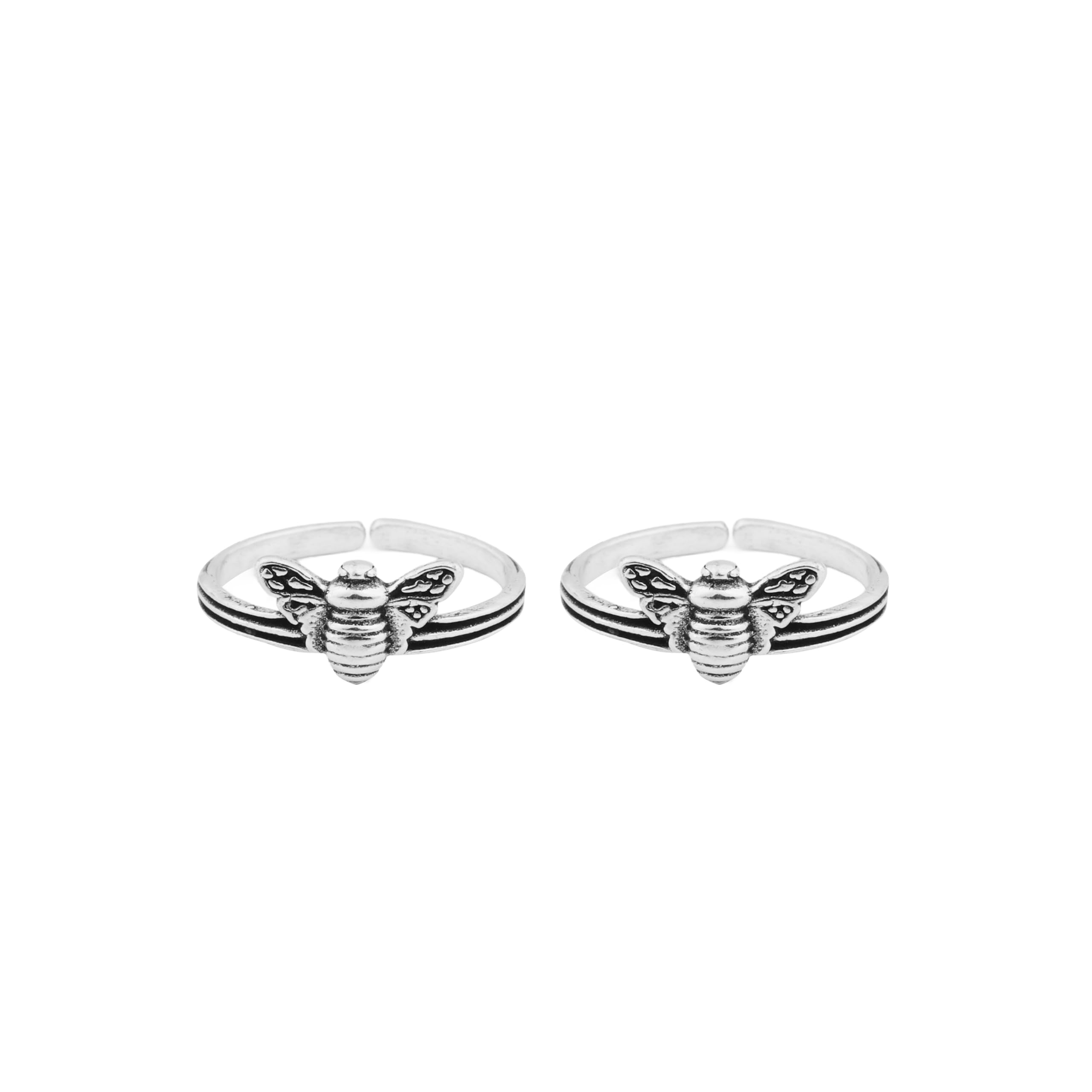 teesta 925 Sterling Silver Bee Toe Ring for Women, Adjustable Open Band, Minimalist Nature-Inspired Cottagecore Aesthetic Daily Wear Foot Ring With 925 Stamp & Certificate of Authenticity | 6 Month Warranty-picture-12