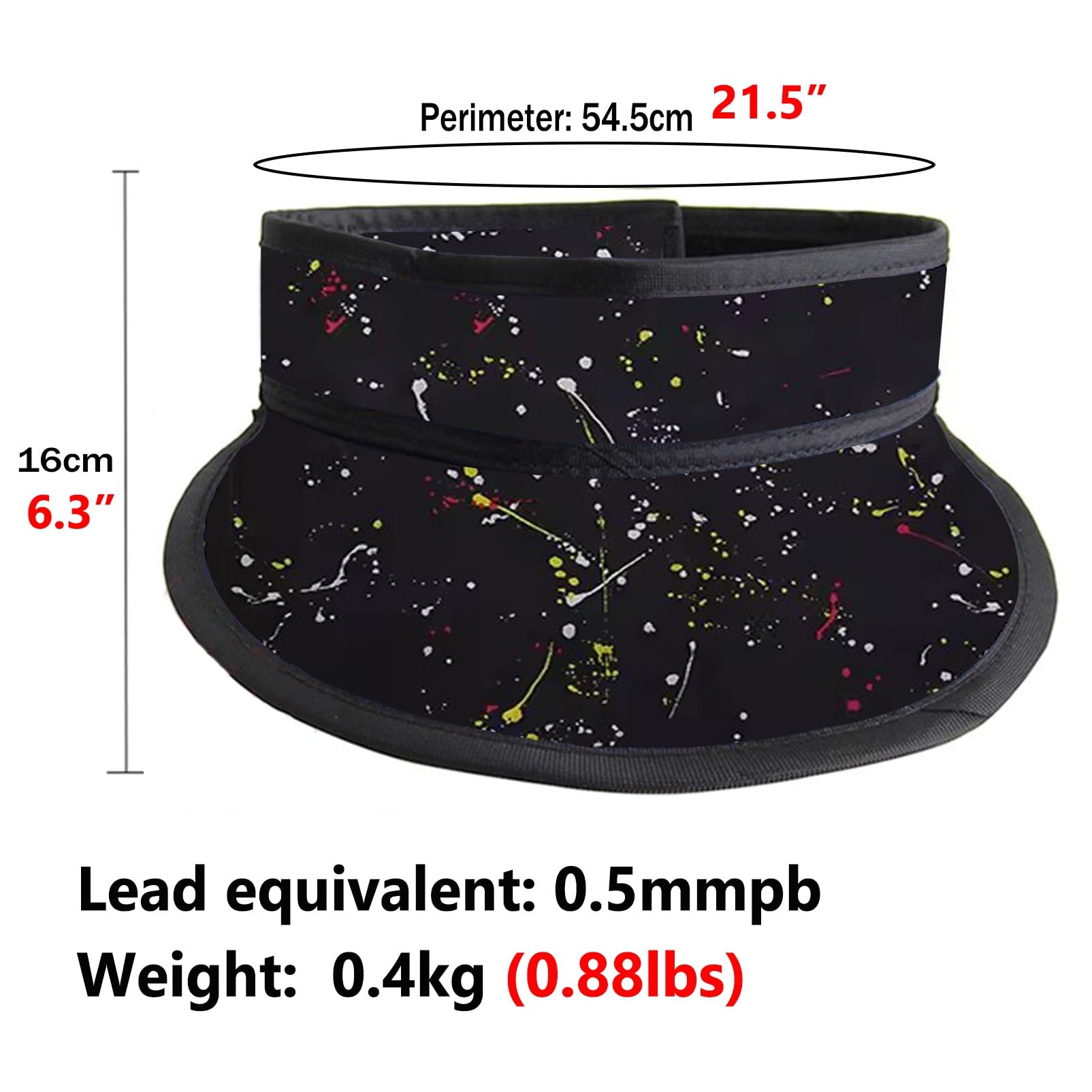 Bleischürze Dental X-ray Blei Schilddrüse Schild Kragen Strahlung Schutz Leichte Weiche Einstellbare Schutzschild(Black,0.5mmpb)