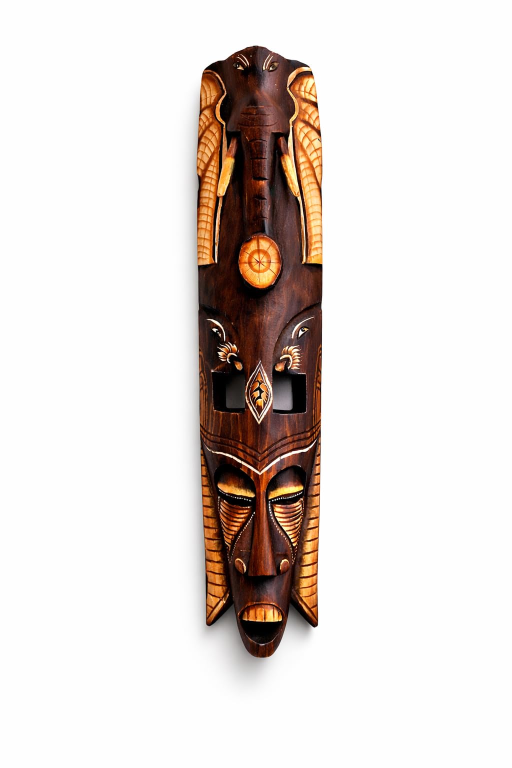 OMA 40 inch elephant wood wall mask