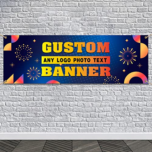 Custom Banners and Signs Personalized Banner Custom Photo/Text Banner Customize Banners for Parties Business Birthday Outdoor/Indoor(5'x3')